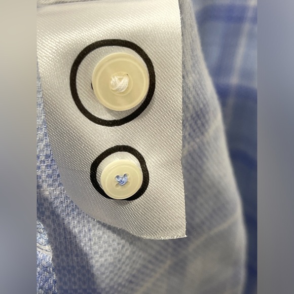 UNTUCKit Men's Button Up Shirt Pinord Style #40649 Size Large Blue Plaid Cotton - Picture 6 of 7